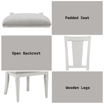 Katia - Side Chair (Set of 2) - Light Gray Linen & Weathered White