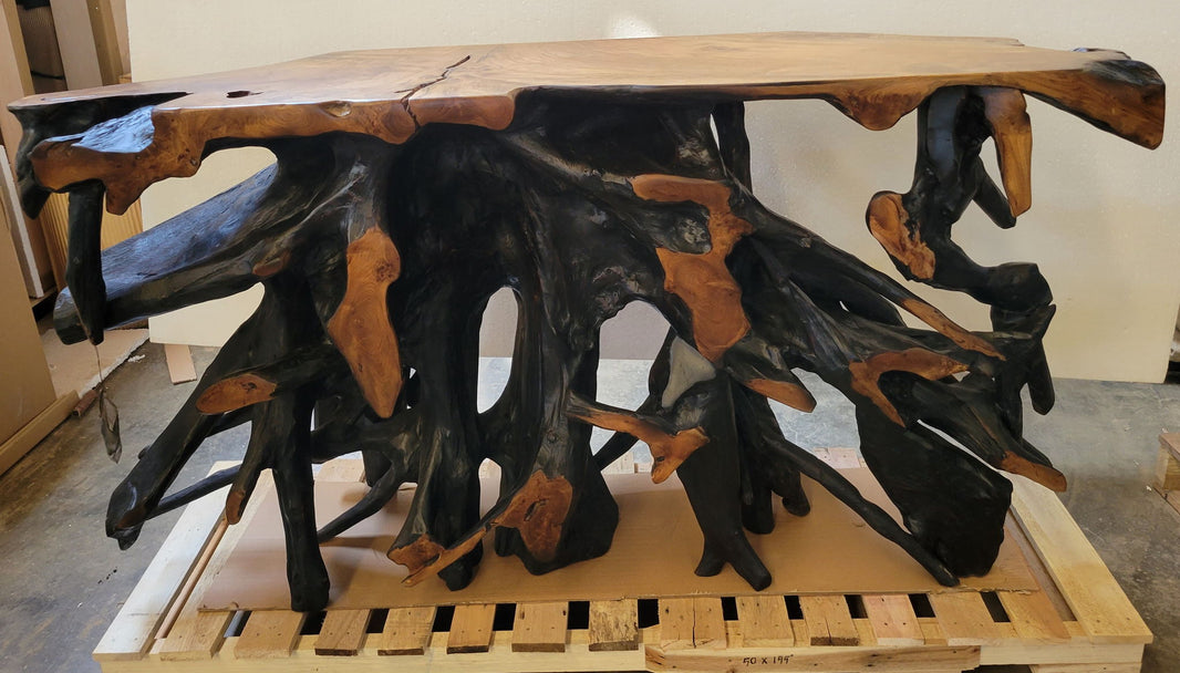 Cypress - Root Console Table, alternate view 2 with wood construction