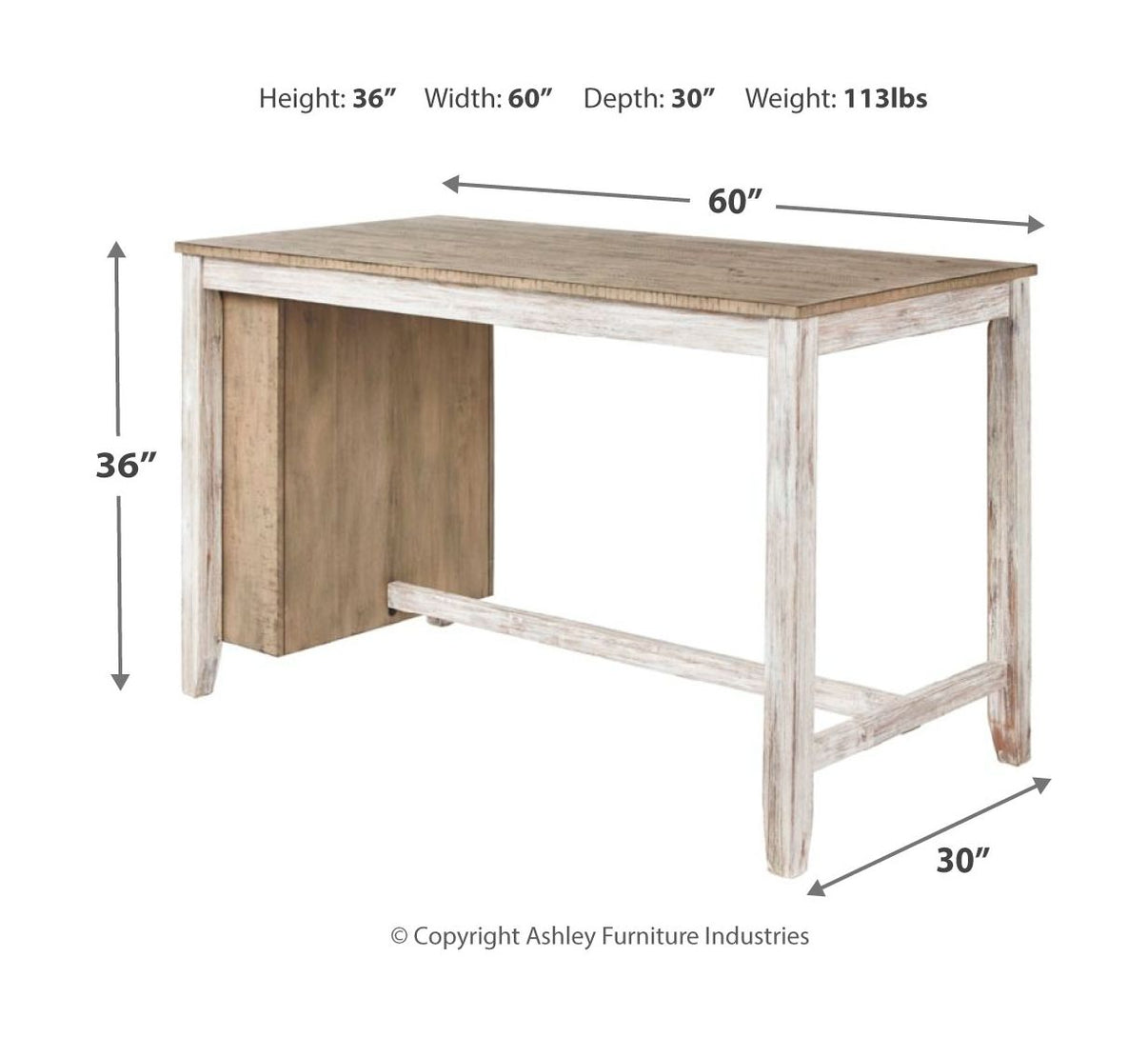 Skempton - Rectangular Counter Table With Storage Set, alternate view 11 with wood construction