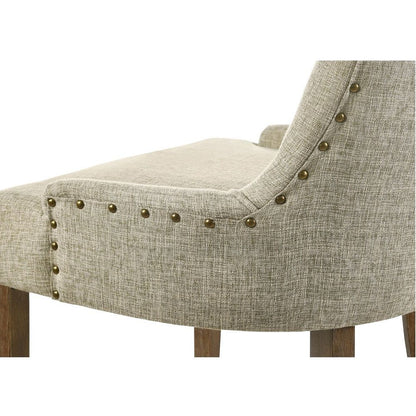Yotam - Side Chair (Set of 2) - Beige Fabric & Salvaged Oak, alternate view 3 with wood construction