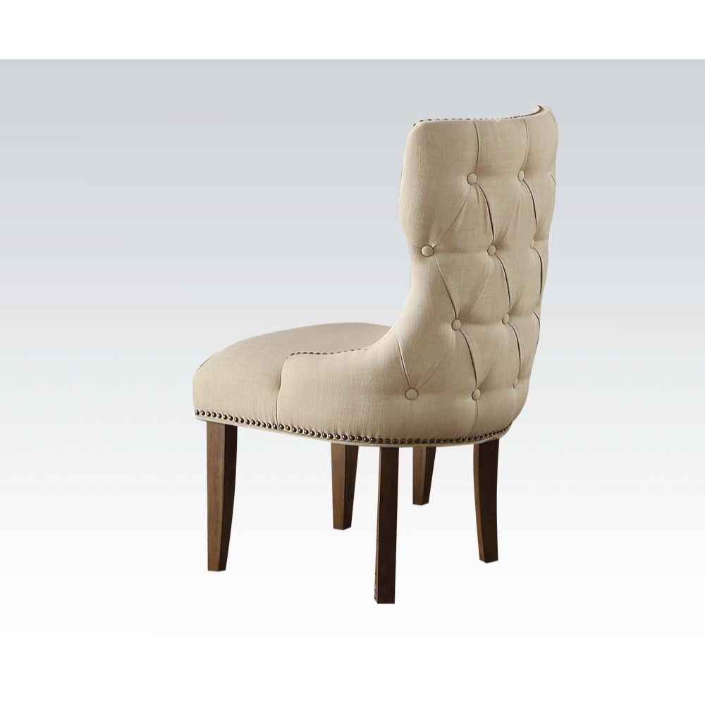 Inverness - Chair - Fabric & Salvage Oak, product view with linen fabric