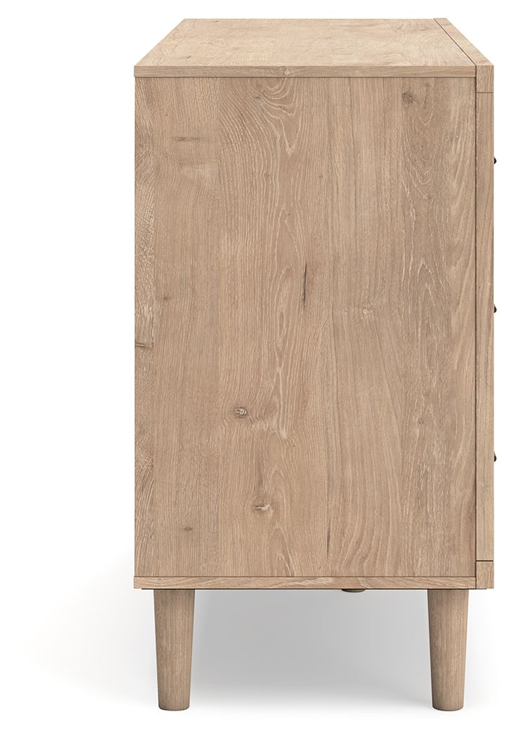 Cielden - Six Drawer Dresser - Two-Tone, alternate view 4 with linen fabric