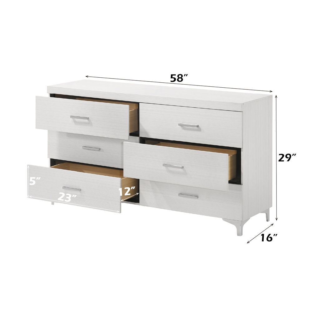 Casilda - Dresser - White, alternate view 6 with metal