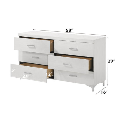 Casilda - Dresser - White, alternate view 6 with metal