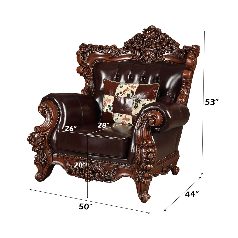 Forsythia - Chair - Espresso Top Grain Leather Match & Walnut, alternate view 6 with solid wood