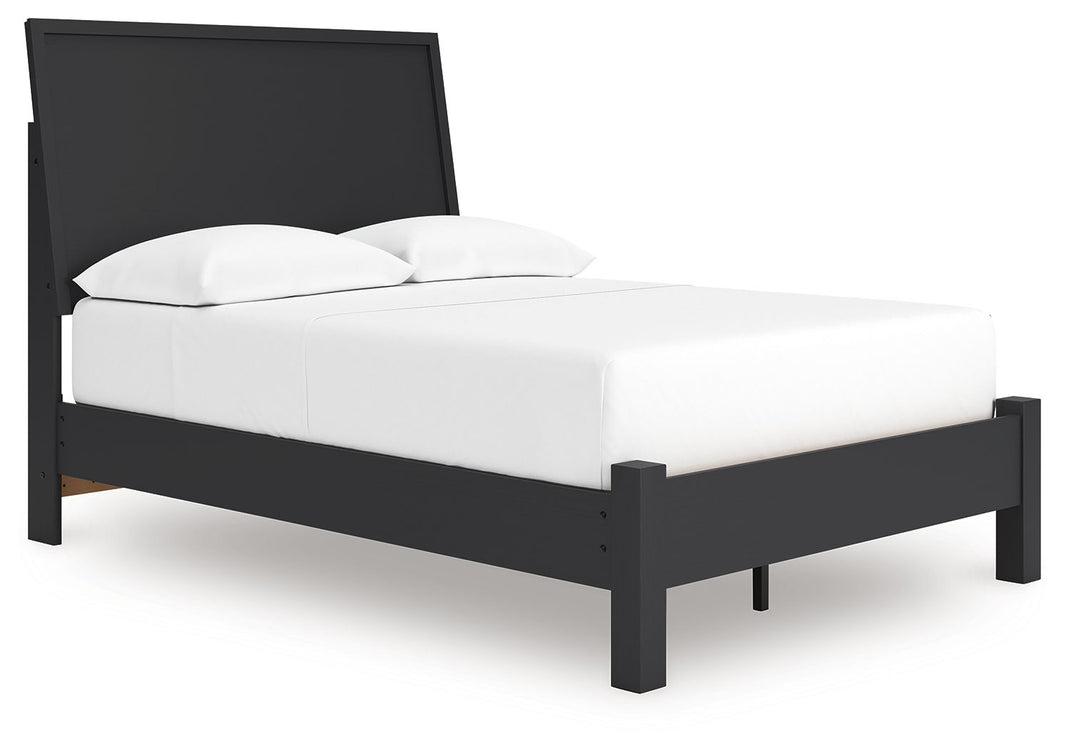 Danziar - Panel Bed With Low Footboard, product view with wood construction