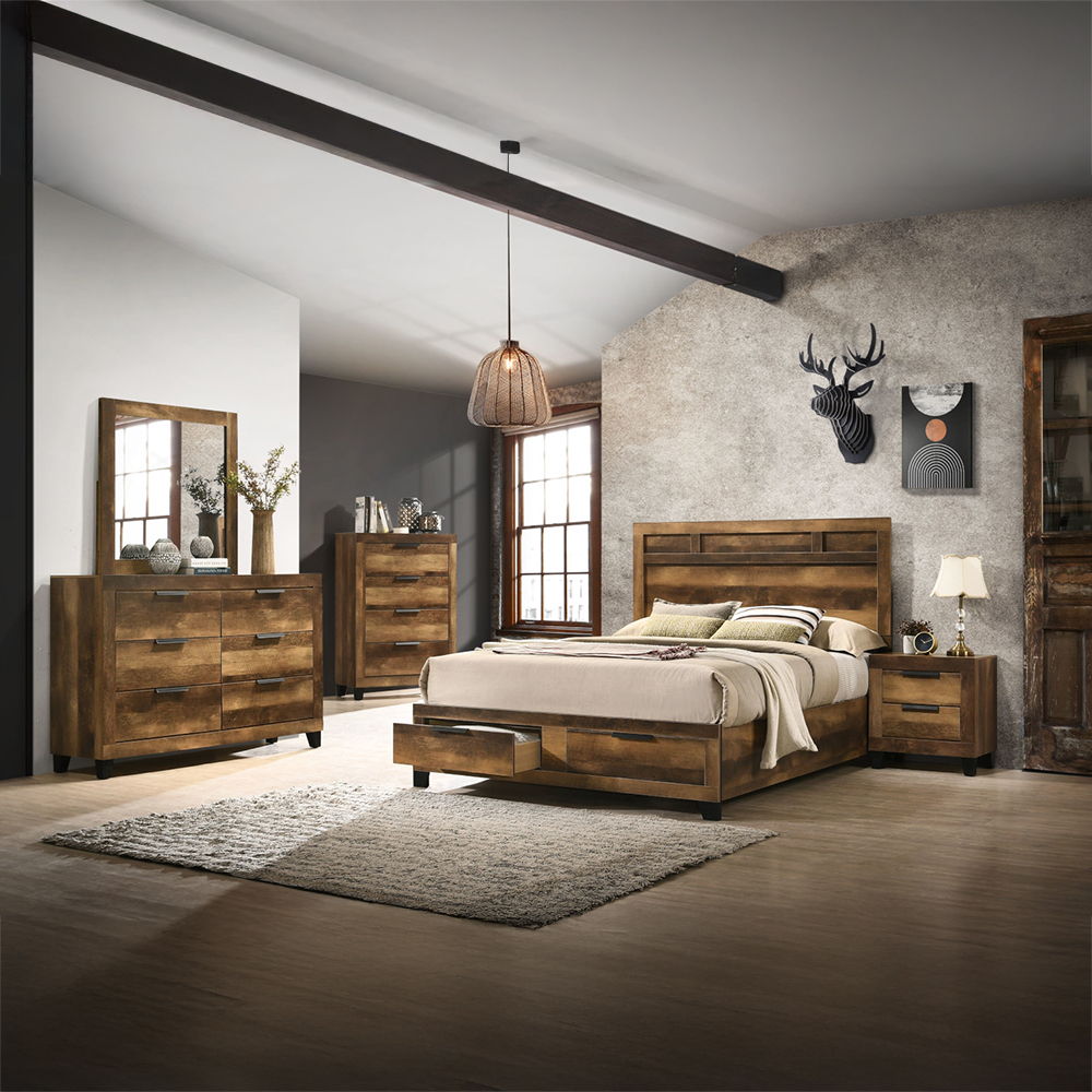 Morales - Dresser - Rustic Oak, alternate view 4 with linen fabric