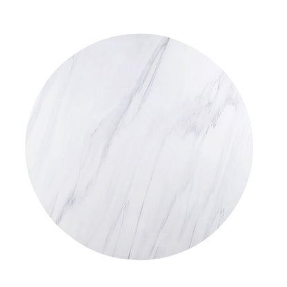 Gerardo - Dining Table - White Marble Top & Weathered Espresso, alternate view 3 with wood construction