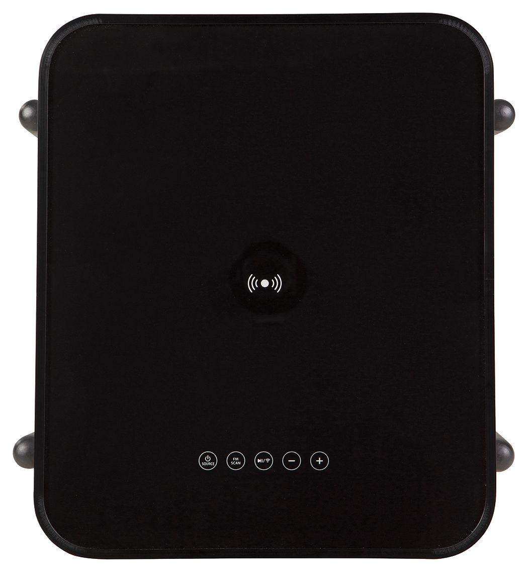 Jorvalee - Accent Table with Speaker - Gray / Black, alternate view 5 with polyester fabric