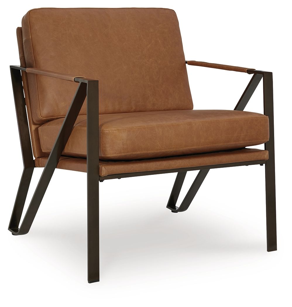 Garronmont - Accent Chair - Caramel, product view with top-grain leather