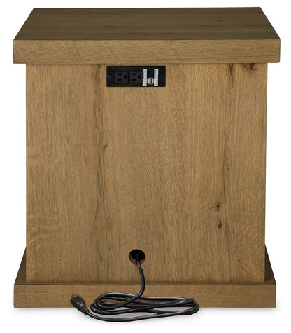Brinstead - Chair Side End Table - Light Brown, alternate view 4 with wood construction