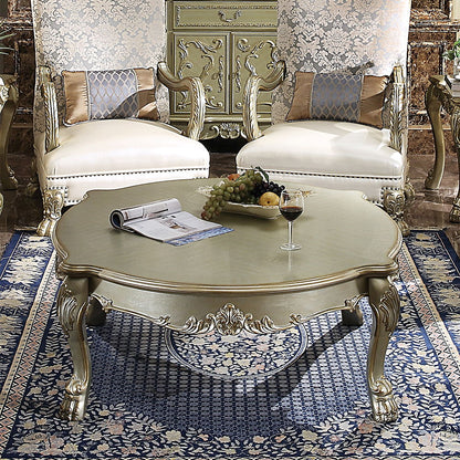 Dresden II - Coffee Table - Gold Patina & Bone, alternate view 5 with wood construction
