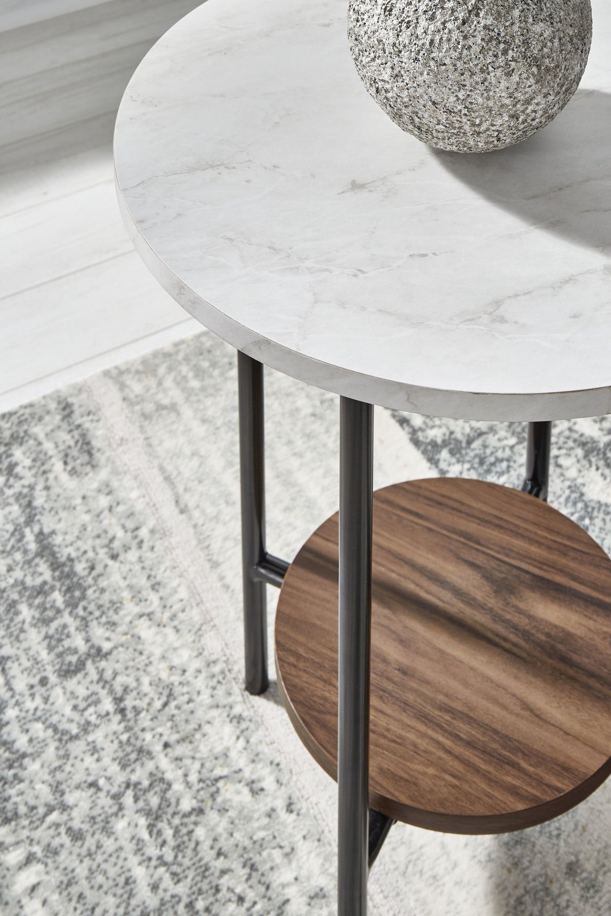 Wrenwich - Occasional Table Set (Set of 3) - Brown / Black / White, alternate view 5 with wood construction