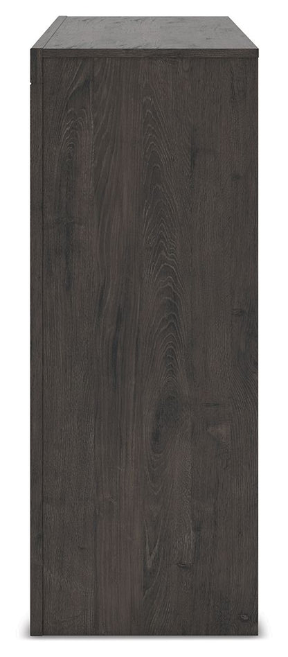 Fraluna - Six Drawer Dresser - Charcoal, alternate view 3 with linen fabric