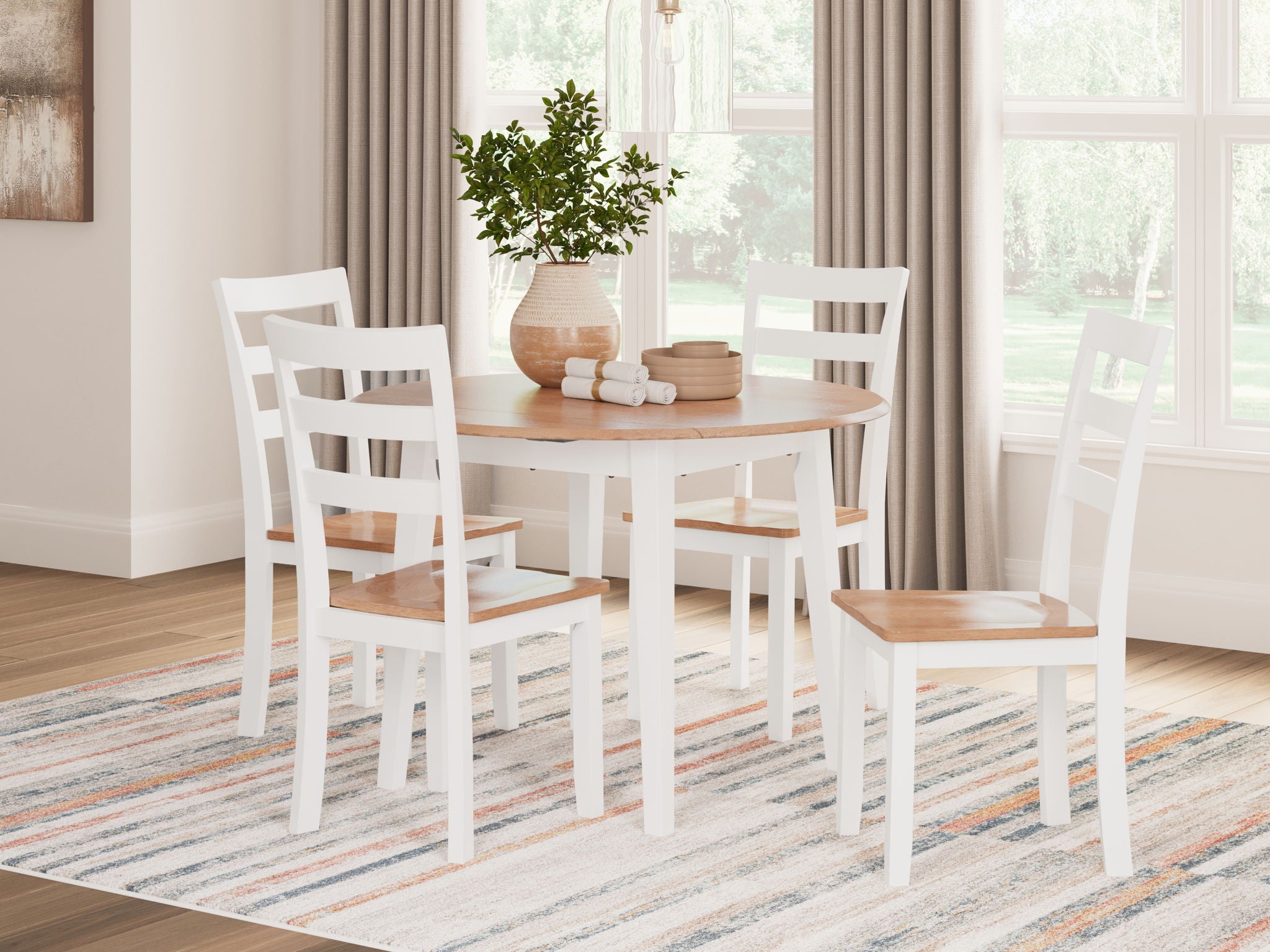 Gesthaven - Round Dining Room Drop Leaf Table, alternate view 19 with wood construction
