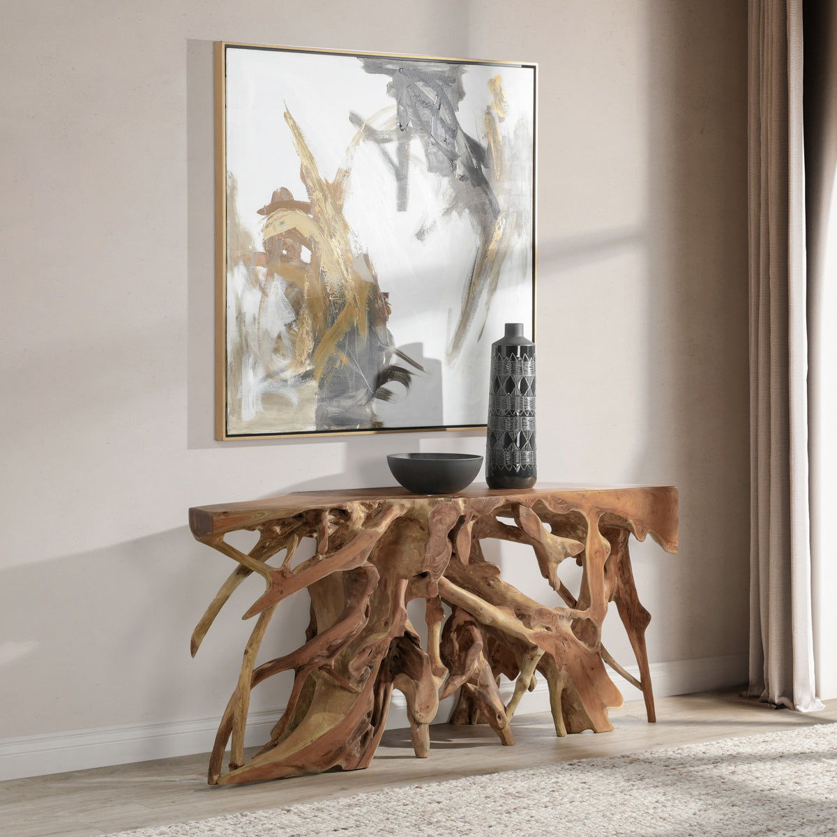 Cypress - 71" Root Console Table - Natural, alternate view 6 with wood construction