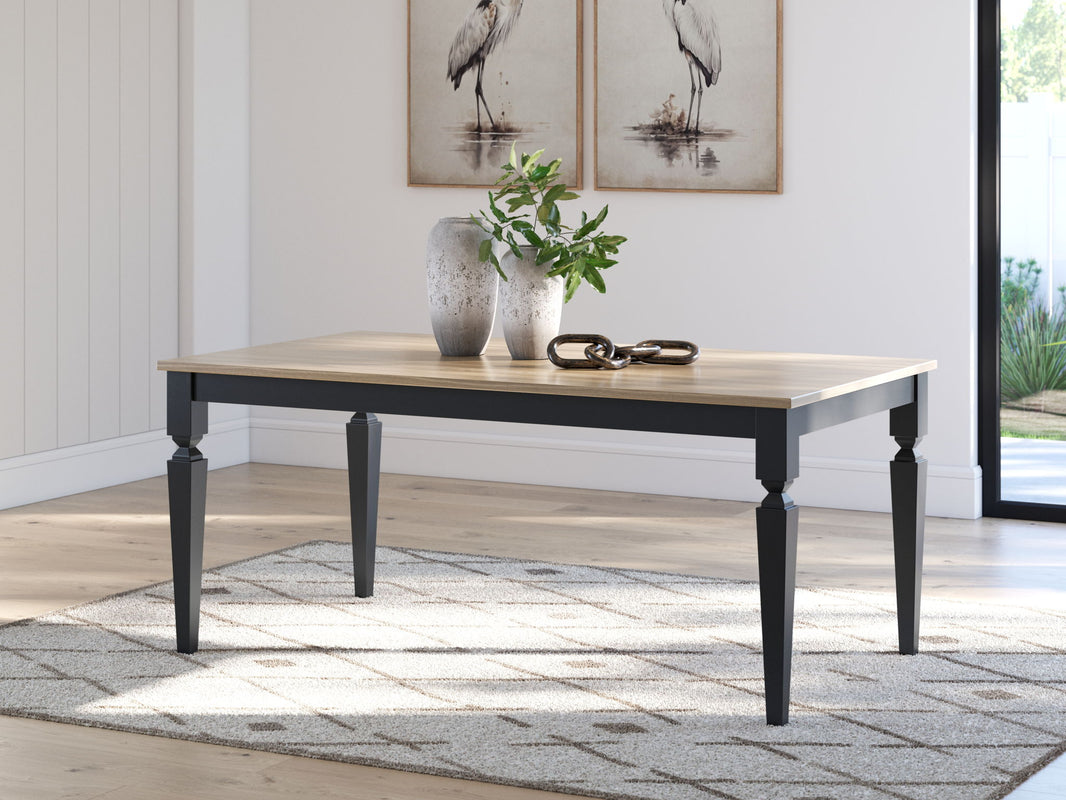 Brenkerton - Rectangular Dining Room Table - Grayish Brown / Black, product view with wood construction