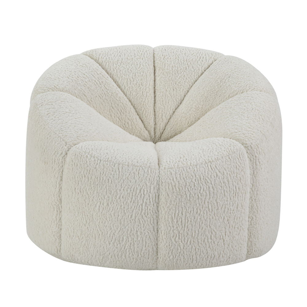 Osmash - Chair With Swivel - White Teddy Sherpa, alternate view 6 with wood construction