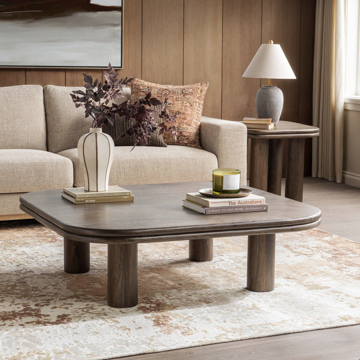 Miranda - Square Coffee Table - Cocoa Brown, alternate view 5 with wood construction