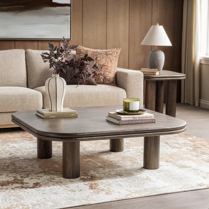 Miranda - Square Coffee Table - Cocoa Brown, alternate view 5 with wood construction