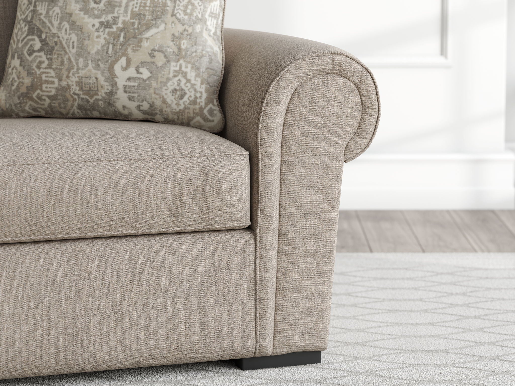 Sararose - Chair and a Half - Heather, alternate view 3 with chenille upholstery