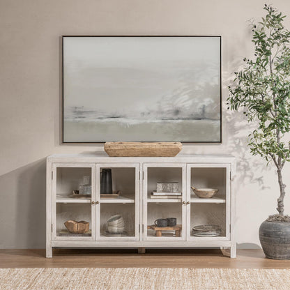 Hera - 4 Door Buffet - Creamwood, alternate view 3 with glass