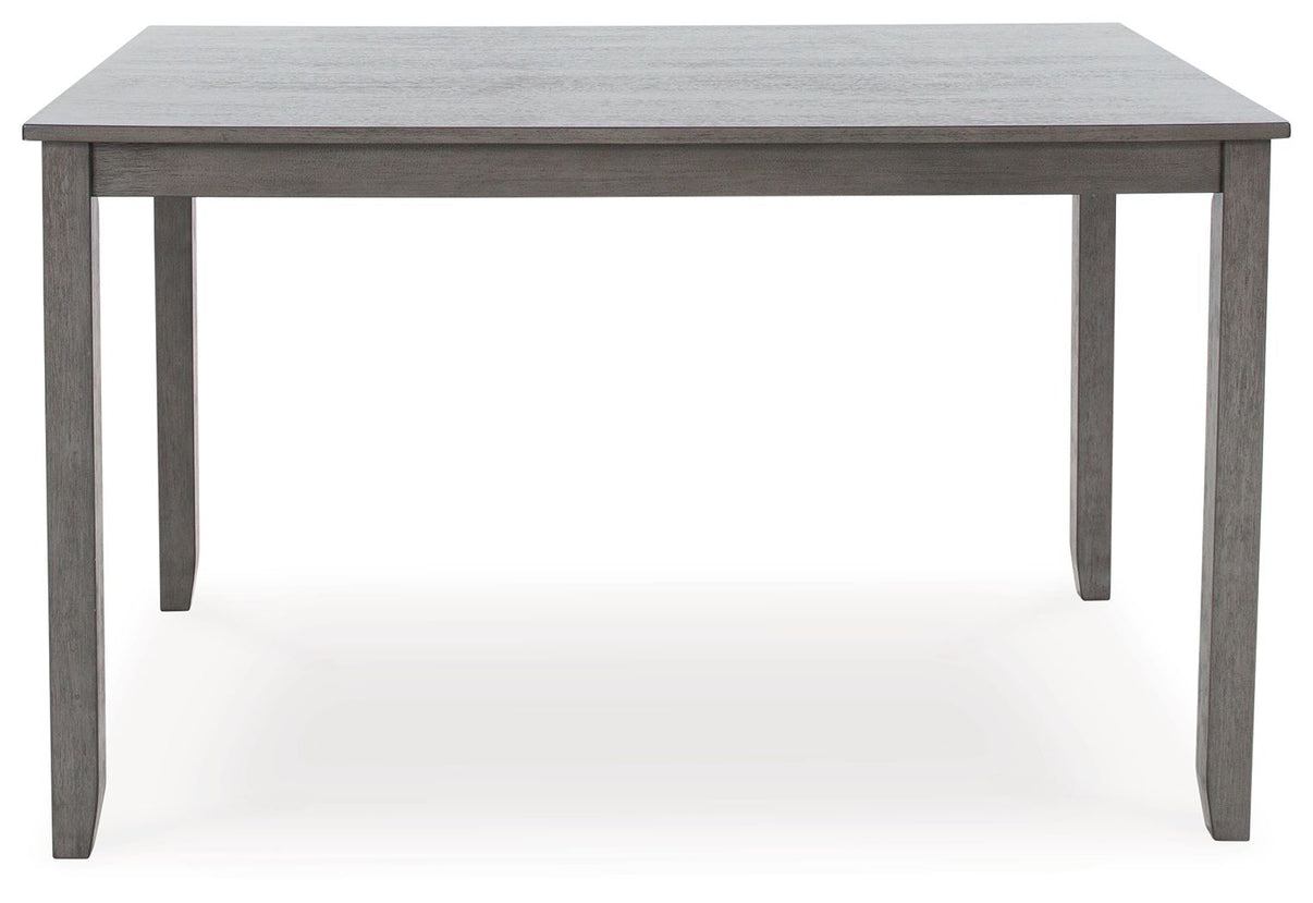 Caitbrook - Rect Drm Counter Table Set (Set of 7) - Gray, alternate view 5 with polyester fabric