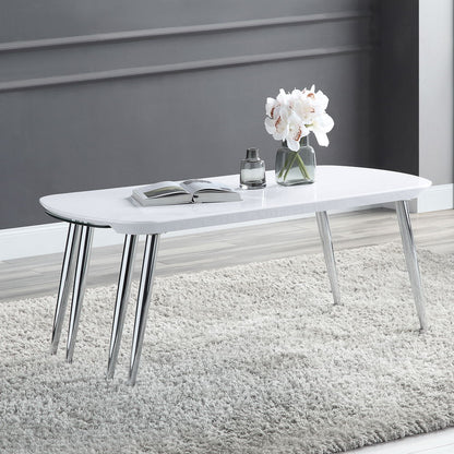 Patina - Coffee Table - White & Chrome, alternate view 5 with wood construction
