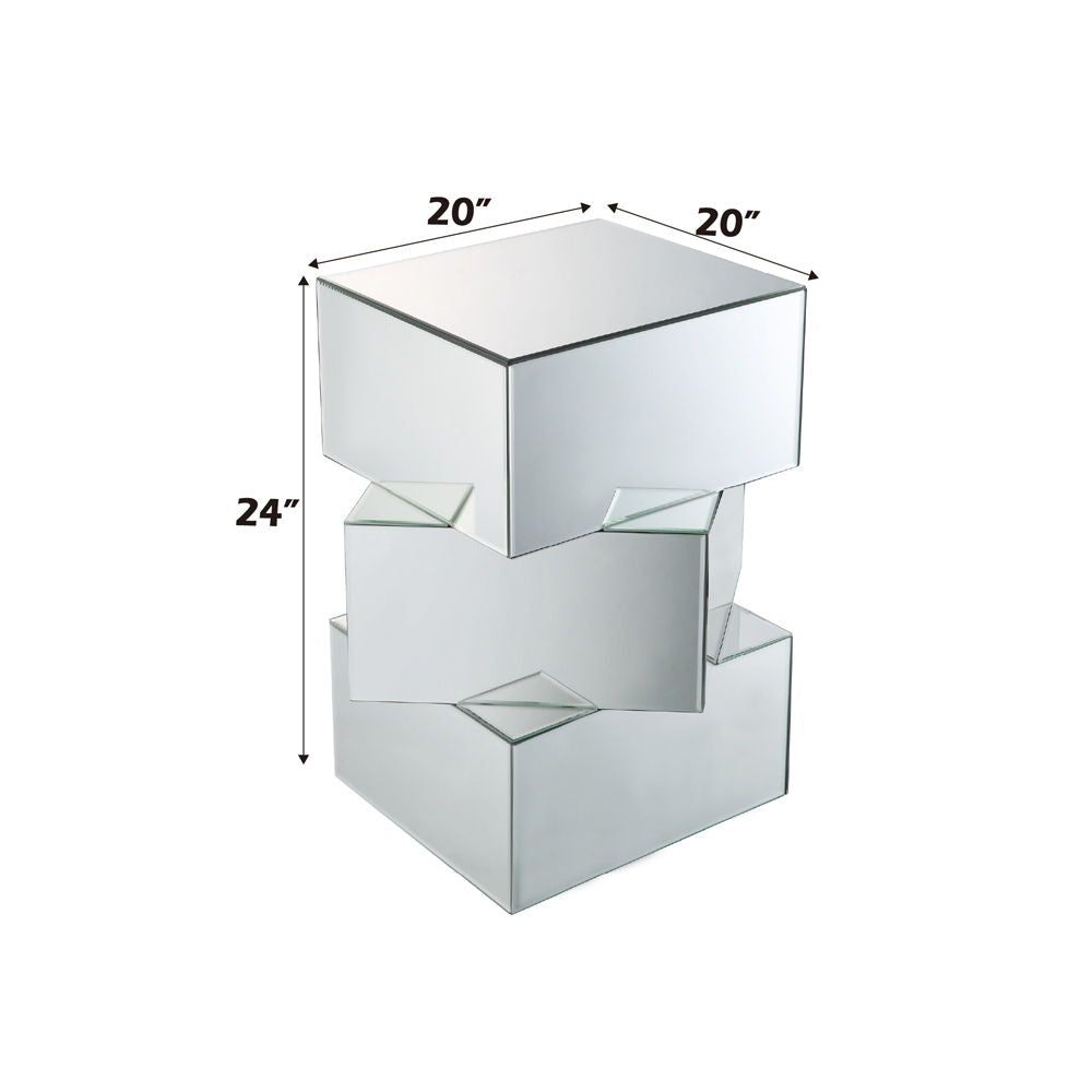 Dominic - 20" End Table - Mirrored, alternate view 2 with wood construction