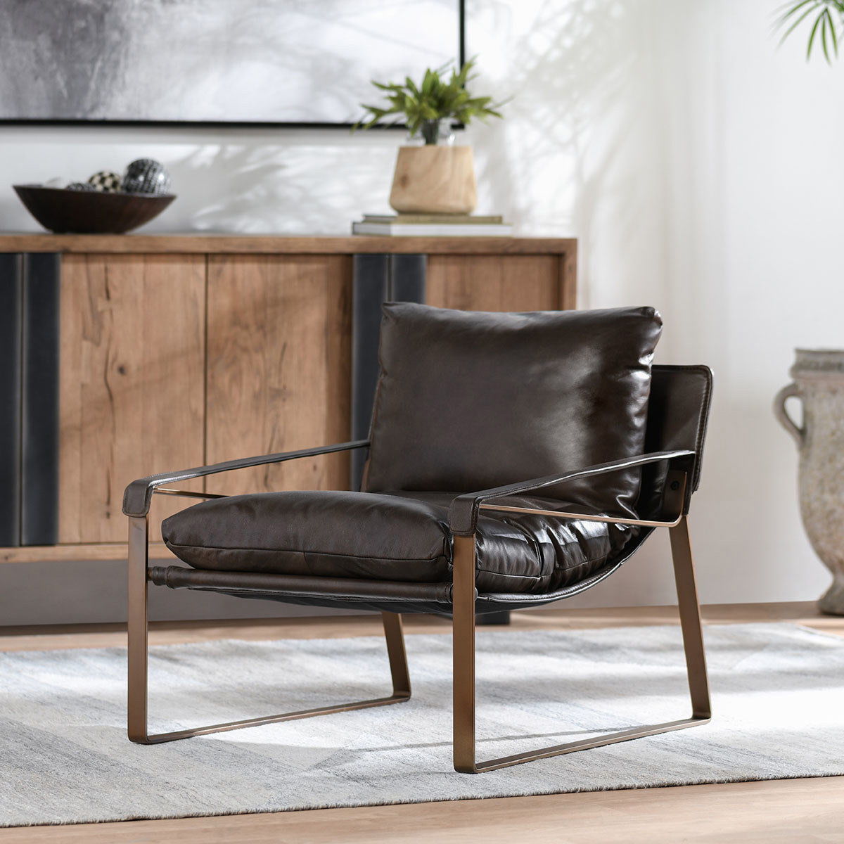 Morgan - Accent Chair, alternate view 11 with top-grain leather
