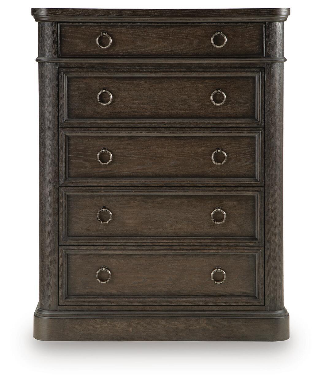 Wickenger Five Drawer Chest Dark Brown, gallery image 5