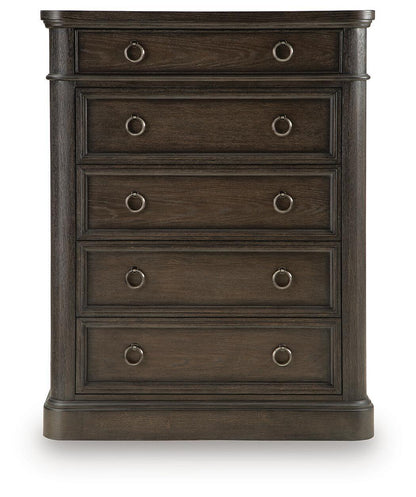 Wickenger Five Drawer Chest Dark Brown, gallery image 5
