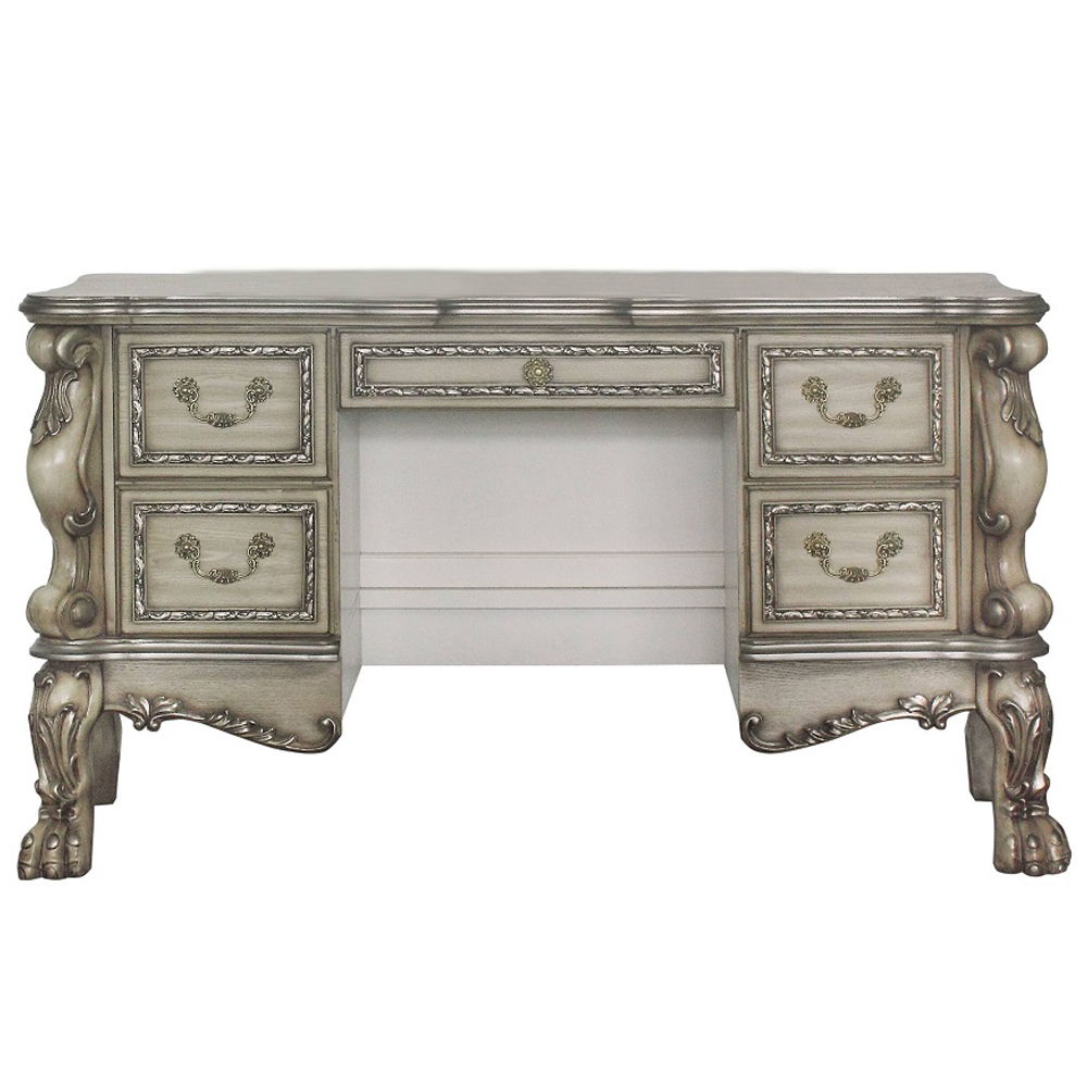 Dresden - Vanity Desk - Vintage Bone White, alternate view 6 with wood construction