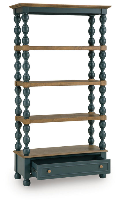 Finnworth Bookcase Blue / Brown, gallery image 5