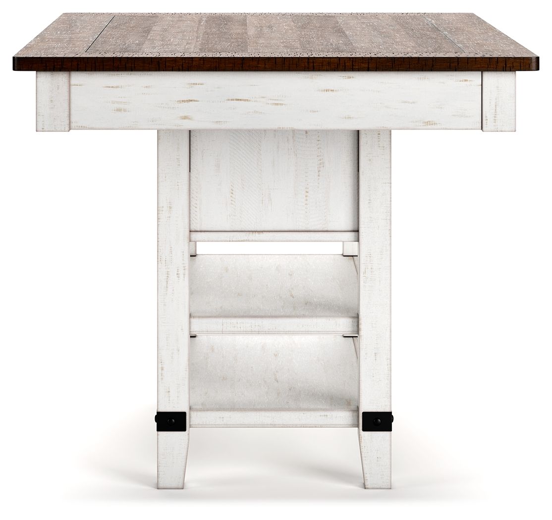 Valebeck - Rect Dining Room Counter Table With Wine Rack, alternate view 6 with metal