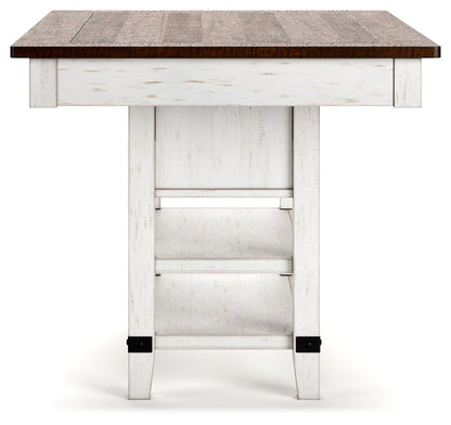 Valebeck - Rect Dining Room Counter Table With Wine Rack, alternate view 6 with metal