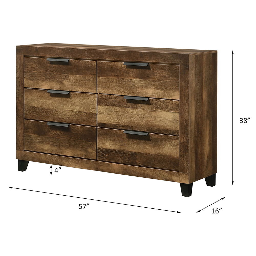 Morales - Dresser - Rustic Oak, alternate view 5 with linen fabric