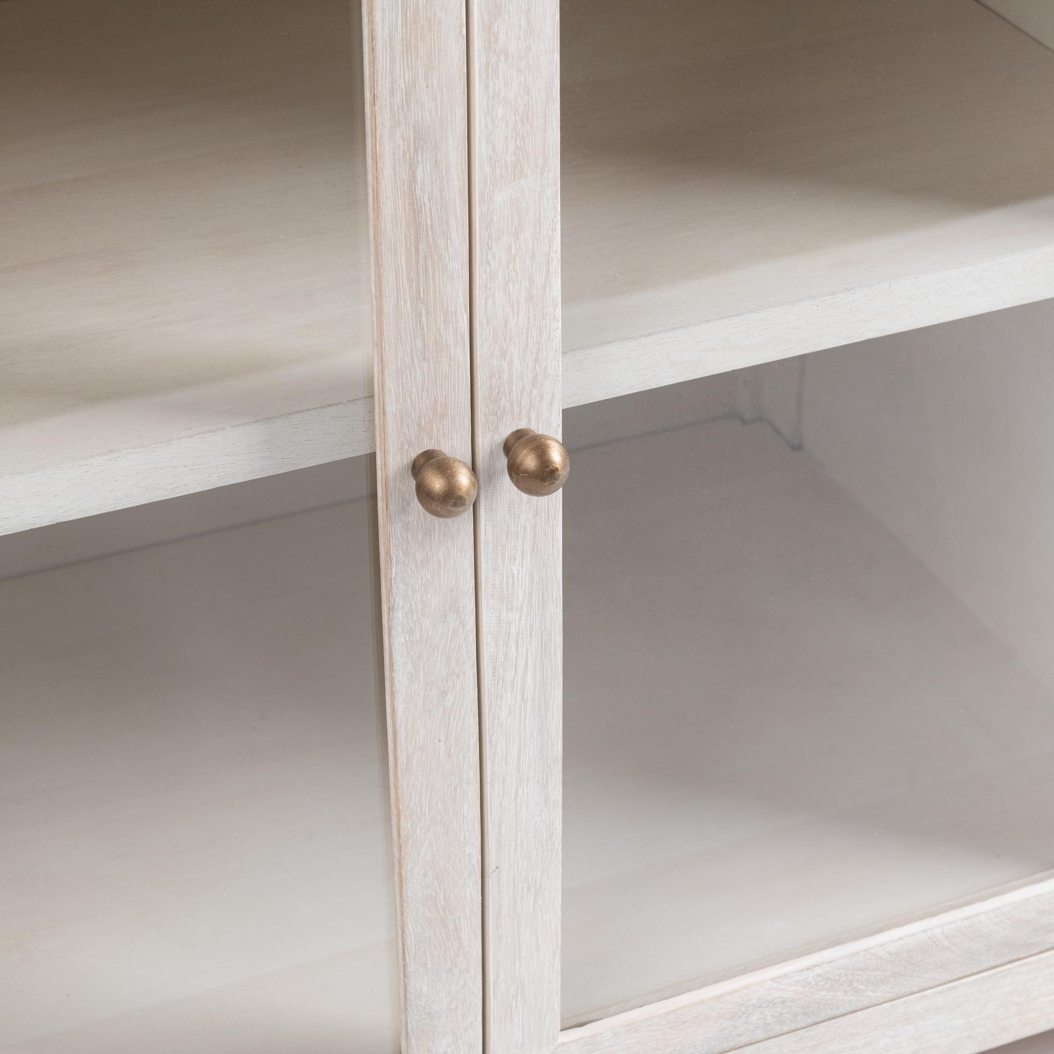 Hera - 4 Door Buffet - Creamwood, alternate view 4 with glass