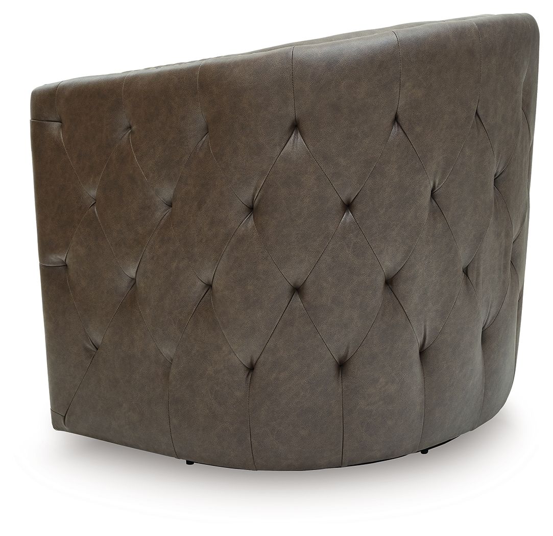 Brentlow - Swivel Accent Chair, alternate view 8 with faux leather