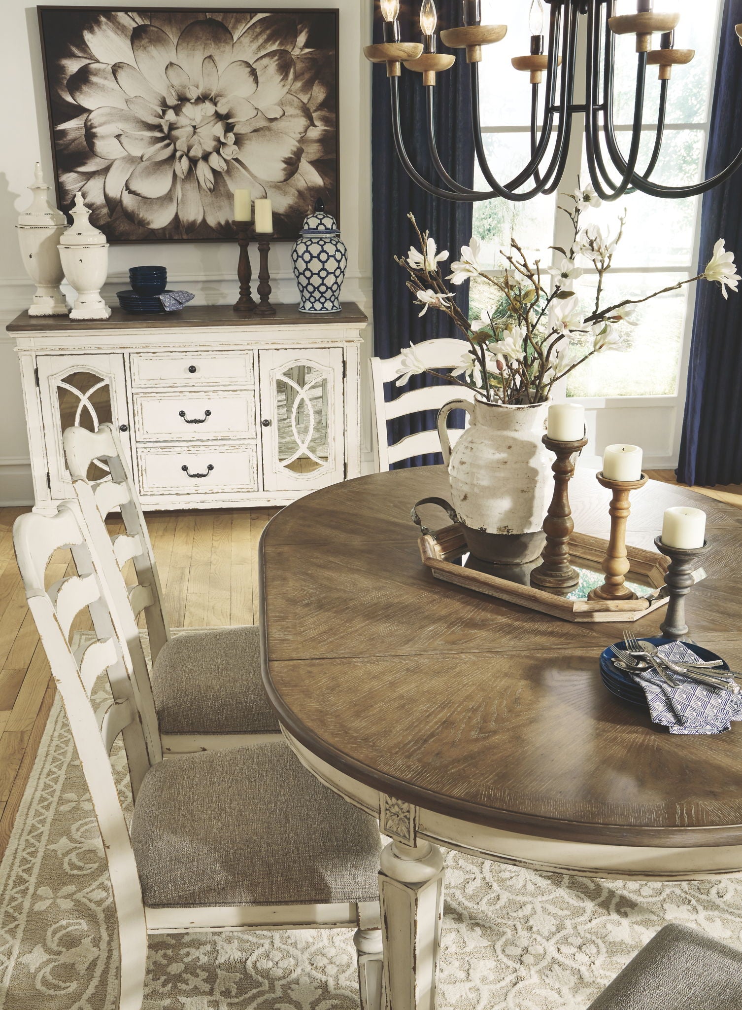 Realyn - Oval Dining Table Set, alternate view 8 with wood construction