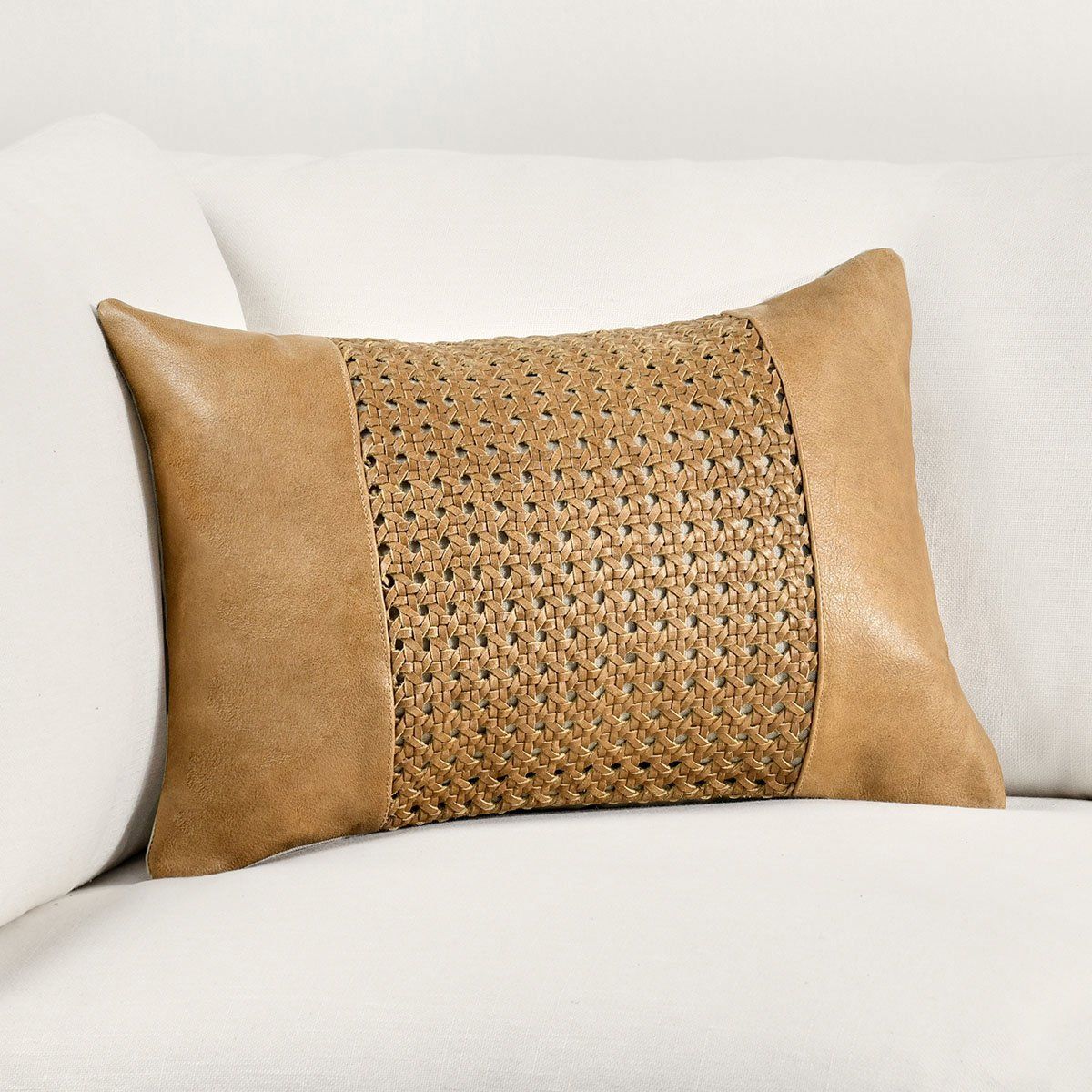 Toscano - Leather Pillow, alternate view 12 with genuine leather