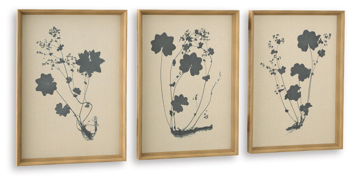 Huddwick Wall Art Set (Set of 3) Linen / Black, gallery image 4