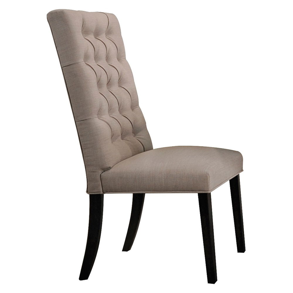 Morland - Side Chair (Set of 2) - Tan Linen & Vintage Black, product view with wood construction