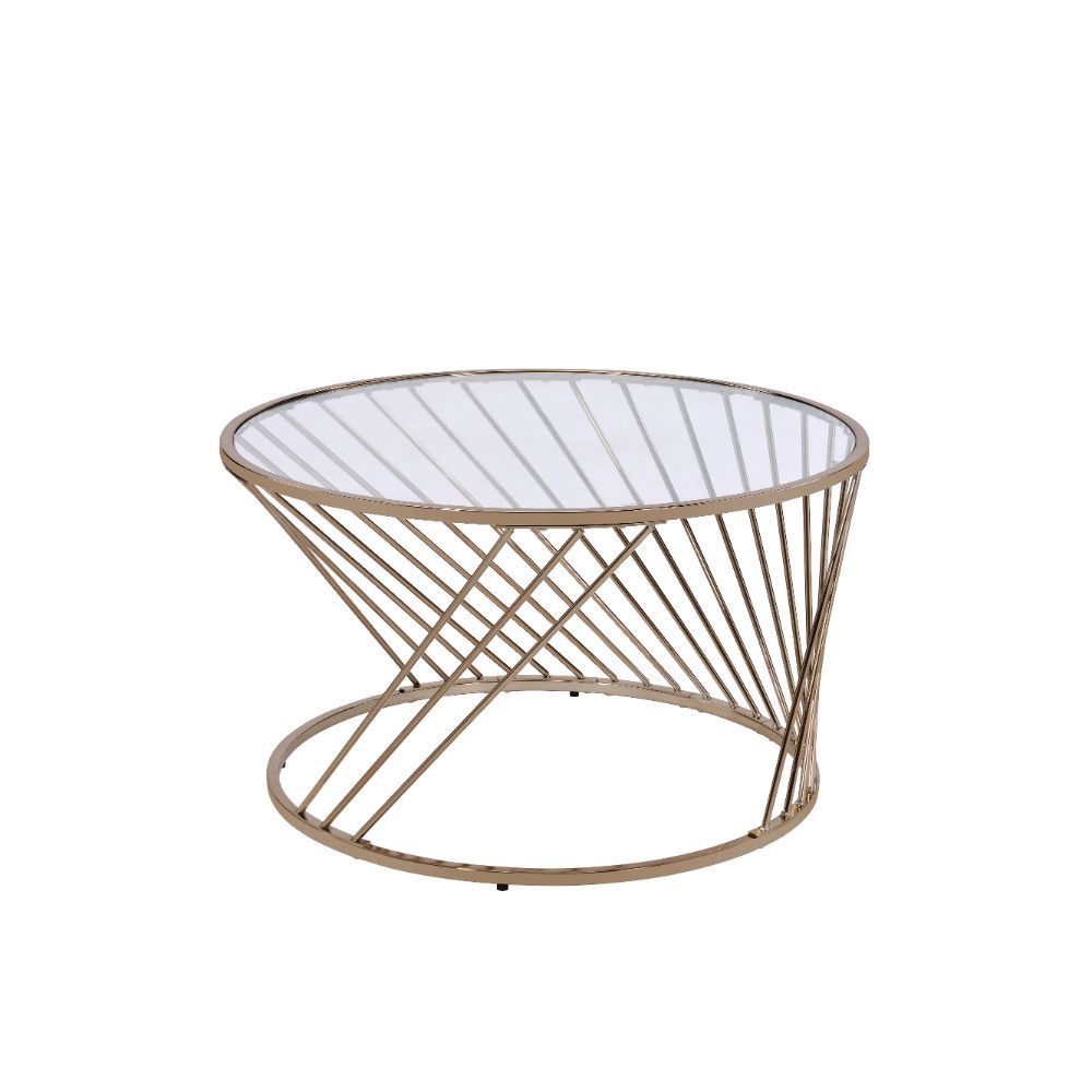 Bluelipe - Coffee Table - Champagne, product view with glass