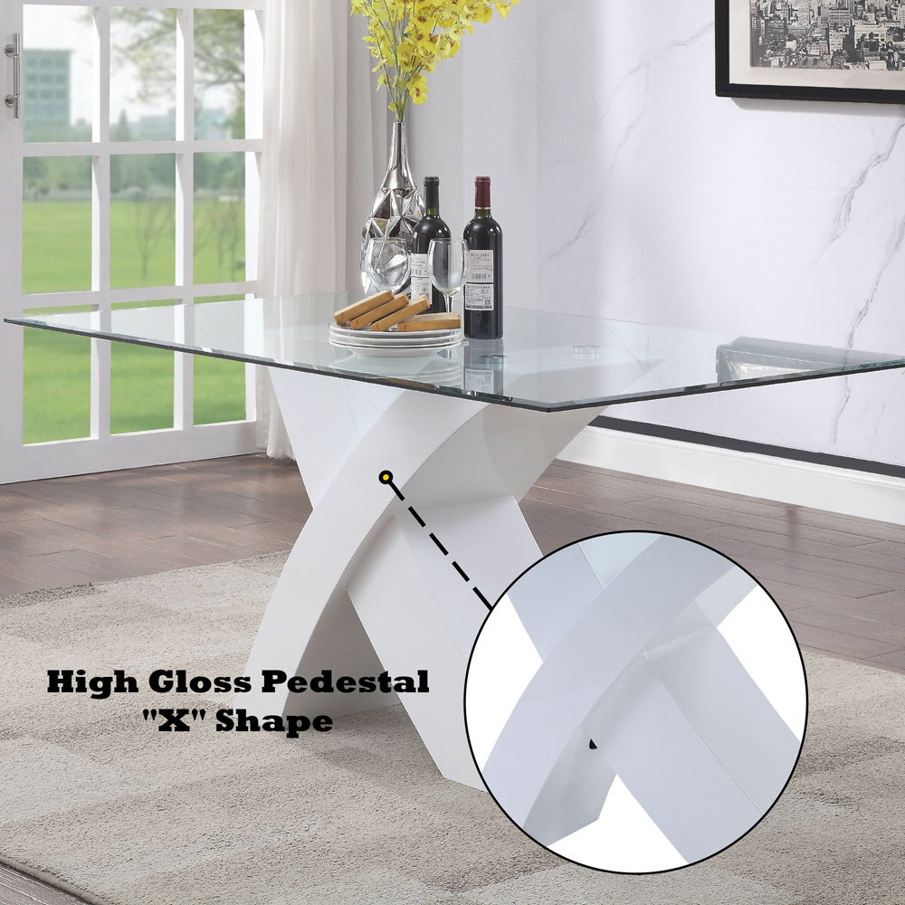 Pervis - Dining Table, alternate view 6 with glass