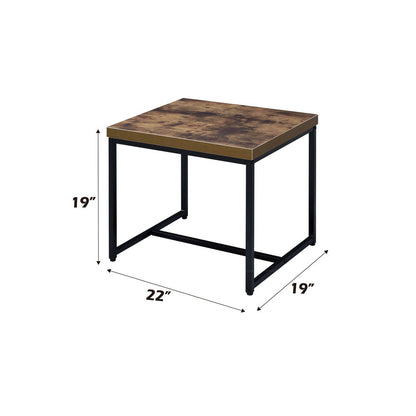 Bob - End Table - Weathered Oak & Black, alternate view 3 with wood construction