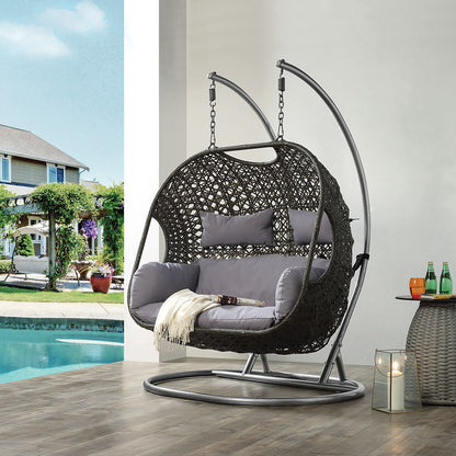 Vasant - 52" Hanging Chair - Fabric & Wicker, alternate view 5 with metal