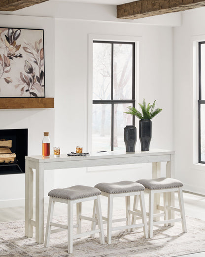 Robbinsdale - Rectangular Dining Room Counter Table Set (Set of 4) - Antique White, alternate view 6 with polyester fabric