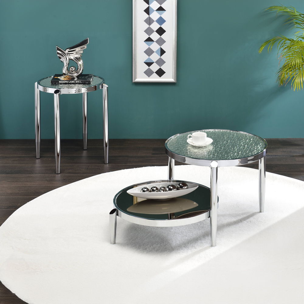 Abbe - End Table - Glass & Chrome, alternate view 4