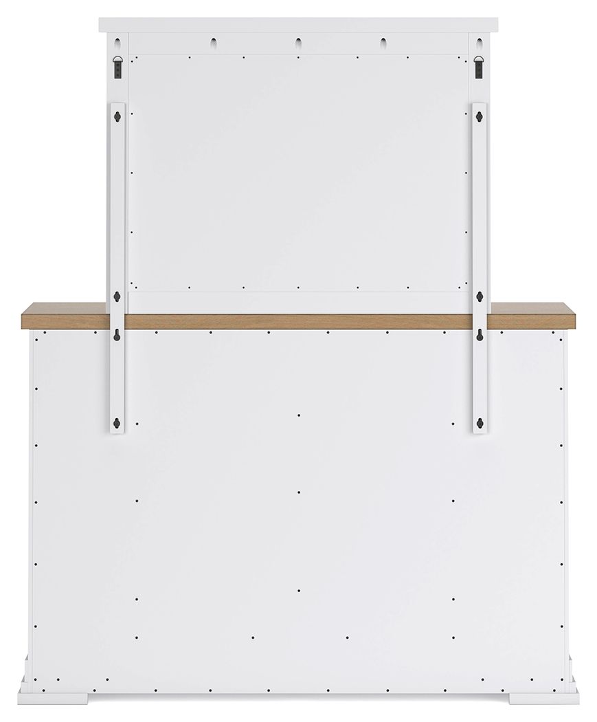 Ashbryn - Dresser And Mirror - White / Natural, alternate view 6 with wood construction